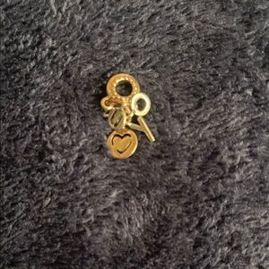 Gold Charm Pendant with Heart and Initials